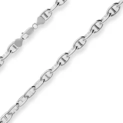 8mm Ankerkette-Steg Silberkette Collier Halskette aus 925 Silber 50cm