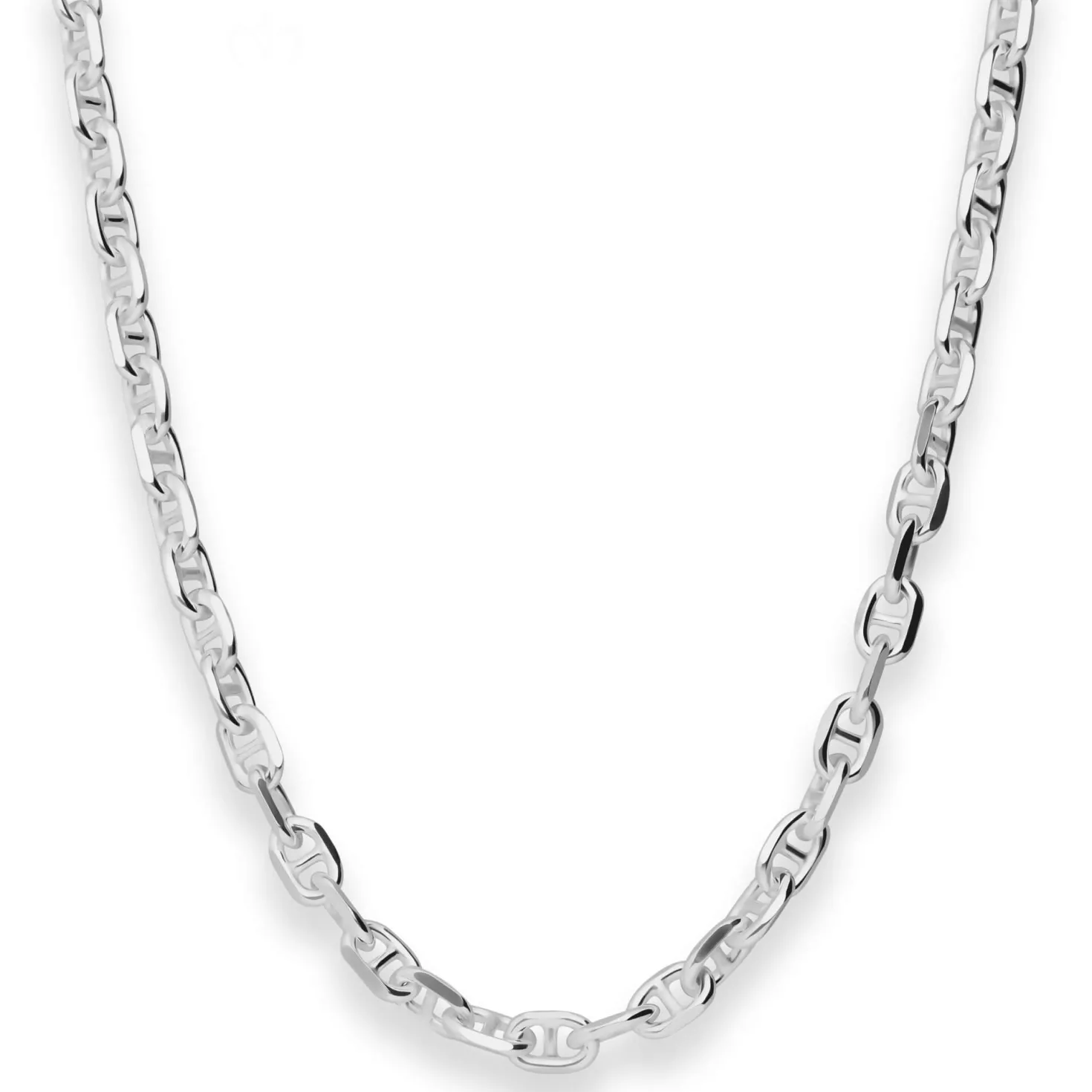5,7mm Ankerkette-Steg Silberkette Collier Halskette aus 925 Silber 50cm