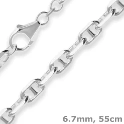 6,7mm Ankerkette-Steg Silberkette Collier Halskette aus 925 Silber 55cm