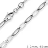 5,2mm Ankerkette weit Collier Spitzoval Halskette aus 925 Silber rhodiniert 45cm