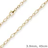 3,9mm Ankerkette weit Goldkette Collier Halskette aus 585 Gold Gelbgold 45cm