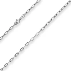 3,9mm Ankerkette weit Kette Collier Halskette aus 925 Silber rhodiniert 80cm