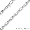 7,5mm Anker-Weit-Rechteck Armband Armkette Armschmuck 585 Gold Weißgold 19cm