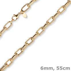 6mm Anker-Weit-Rechteck Kette Collier Halsschmuck aus 585 Gold Rotgold 55cm