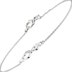 1,1mm Armband Ankerarmband, Unendlichkeit Infinity, 925 Silber, 19,5 - 17,5cm