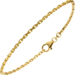 2mm Armband Ankerkette aus 333 Gold Gelbgold diamantiert 18,5cm Armschmuck