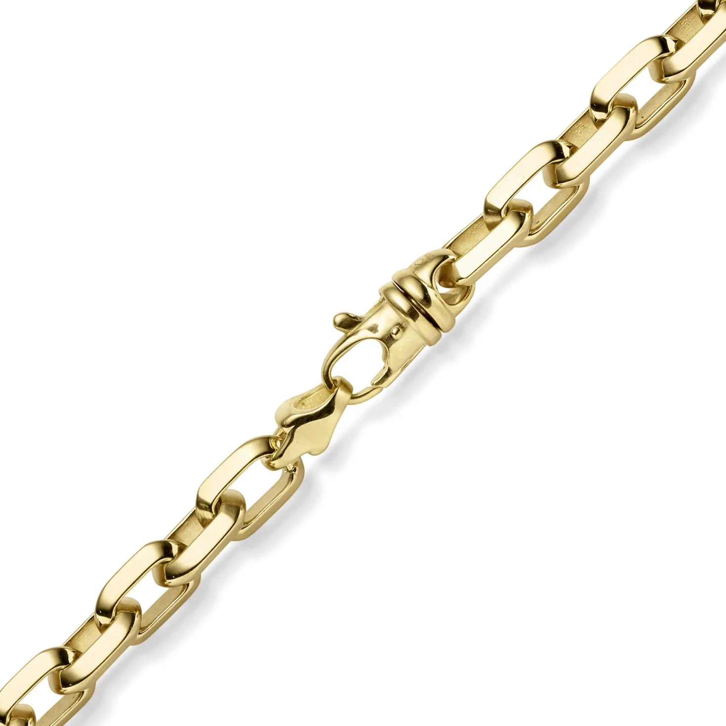 8,5mm Armband Ankerkette aus 585 Gold Gelbgold massiv diamantiert 22cm Herren