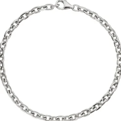 3,9mm Armband Ankerkette aus 925 Silber rhodiniert diamantiert, 21cm
