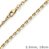 2,5mm Armband Ankerkette diamantiert Armschmuck aus 585 Gold Gelbgold 18cm