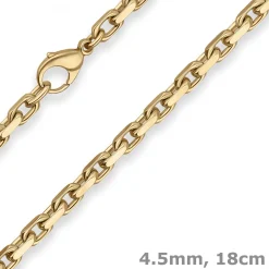 4,5mm Armband Ankerkette diamantiert Armschmuck aus 585 Gold Gelbgold 18cm