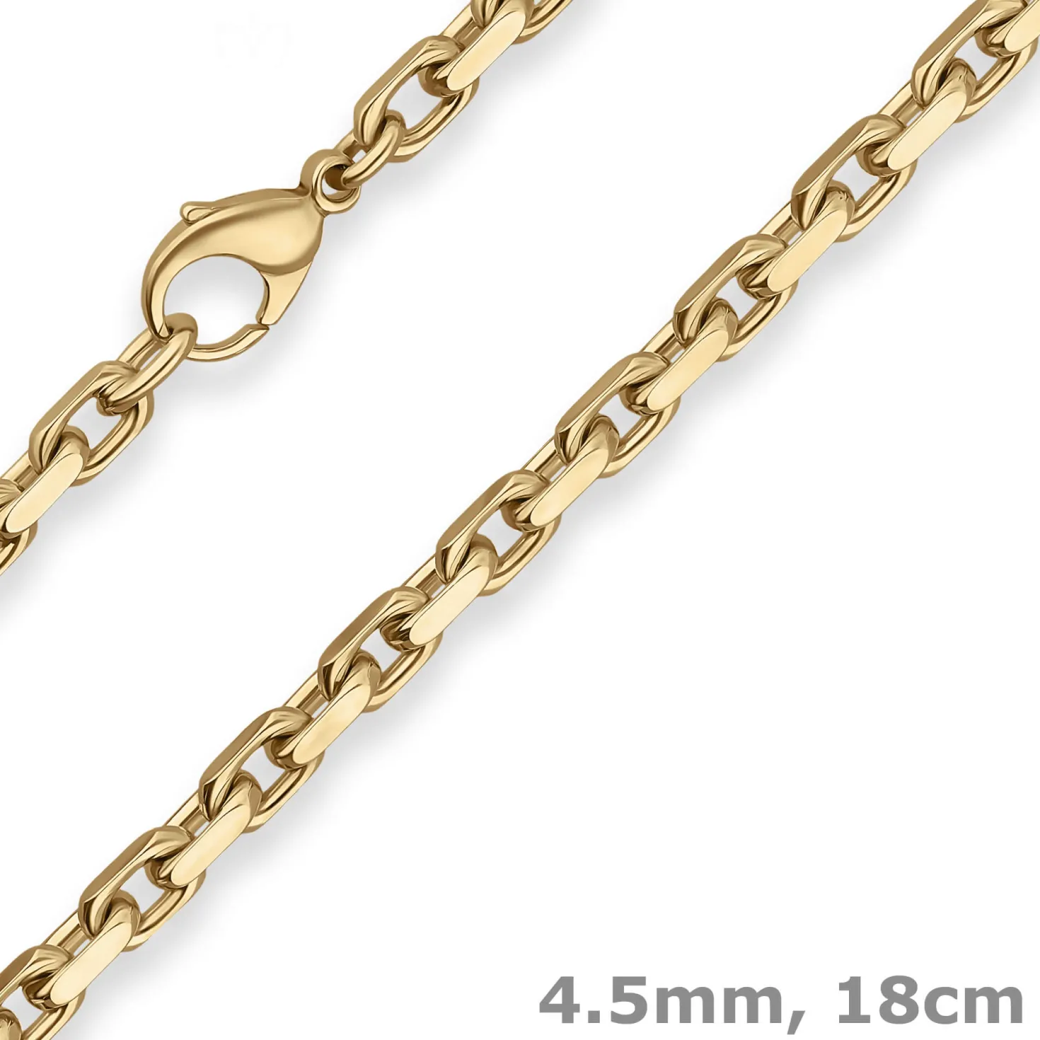 4,5mm Armband Ankerkette diamantiert Armschmuck aus 585 Gold Gelbgold 18cm