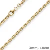 3mm Armband Ankerkette diamantiert Armschmuck aus 585 Gold Gelbgold 18cm