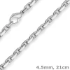 4,5mm Armband Ankerkette diamantiert Armschmuck aus 925 Silber 21cm