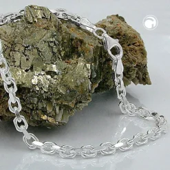 3,5mm Armband Ankerkette diamantiert aus 925 Silber 21cm Armschmuck glänzend