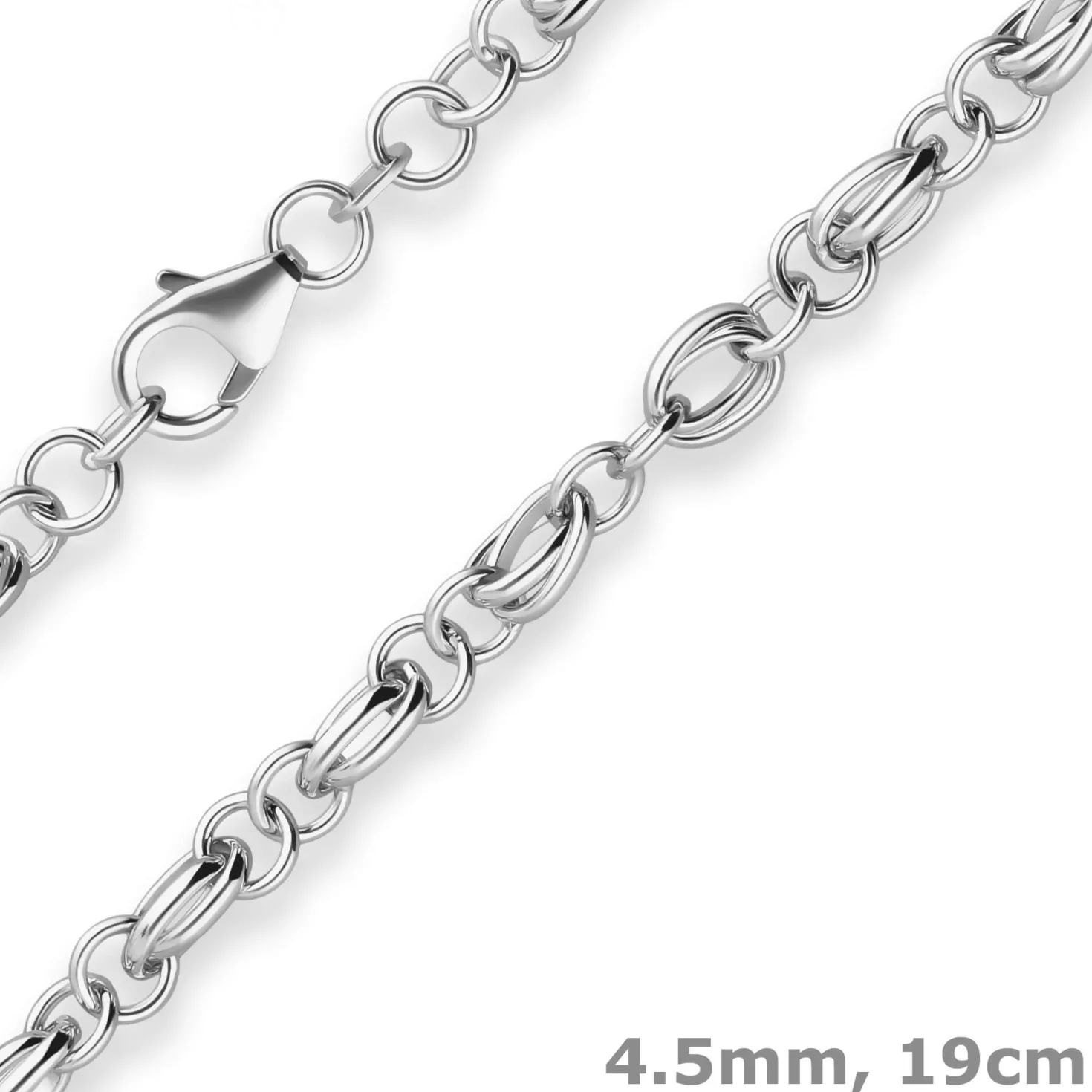 4,5mm Armband Ankerkette weit Silberarmband Armschmuck aus 925 Silber 19cm