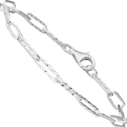 5mm Armband Anker-Weit-Rechteck Kette aus 925 Sterling Silber diamantiert 21cm