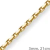 3mm Armband Armkette Ankerkette aus 585 Gold Gelbgold, 21cm, Herren