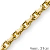 4mm Armband Armkette Ankerkette aus 585 Gold Gelbgold, 21cm, Herren