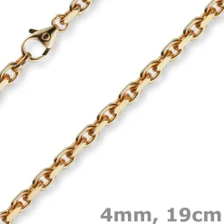 4mm Armband Armkette Ankerkette aus 750 Gold Rotgold massiv 19cm Goldarmband