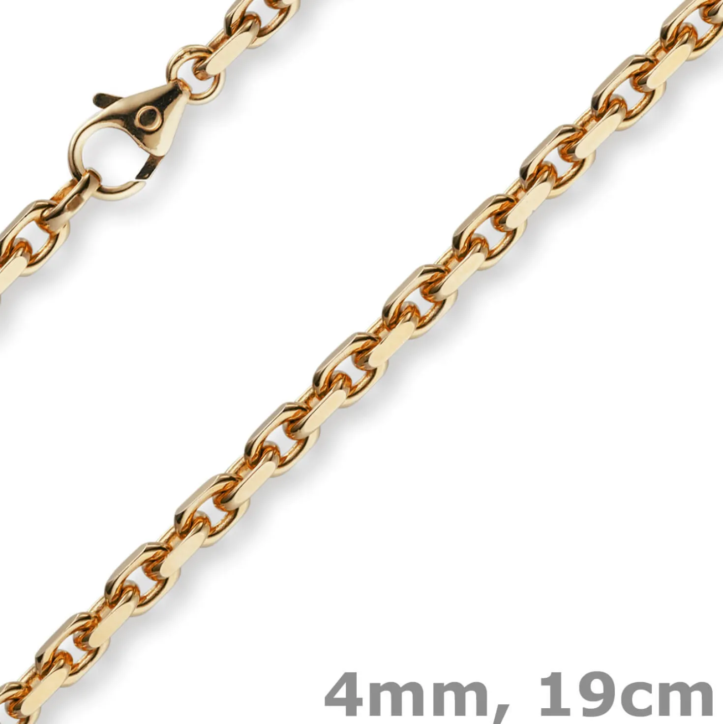 4mm Armband Armkette Ankerkette aus 750 Gold Rotgold massiv 19cm Goldarmband