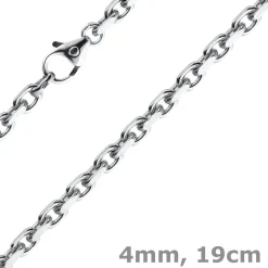 4mm Armband Armkette Ankerkette aus 585 Gold Weißgold massiv 19cm Goldarmband