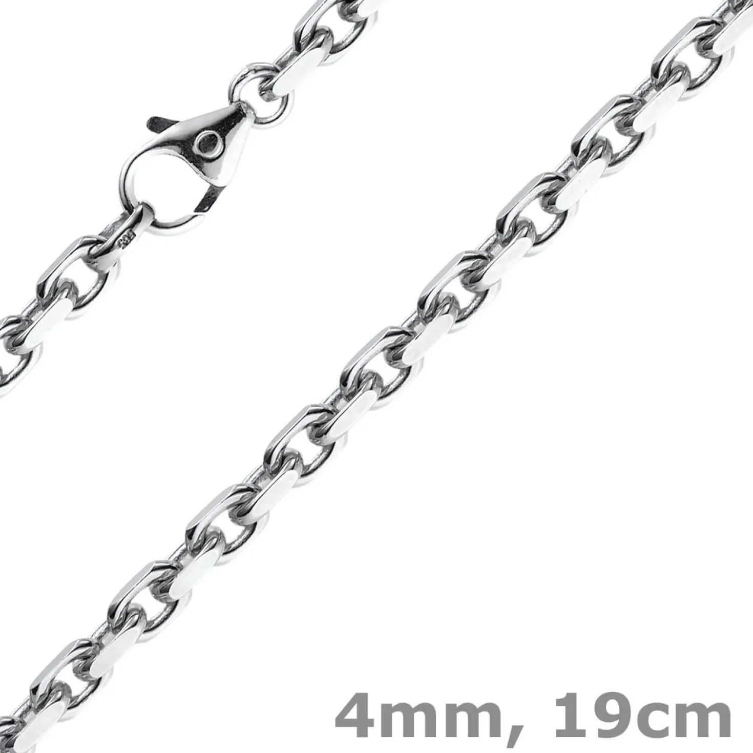 4mm Armband Armkette Ankerkette aus 585 Gold Weißgold massiv 19cm Goldarmband