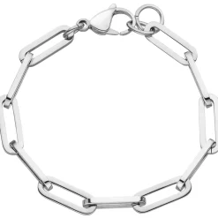 7mm Armband Armkette Anker weit vierkant Kette aus Edelstahl glänzend 21cm