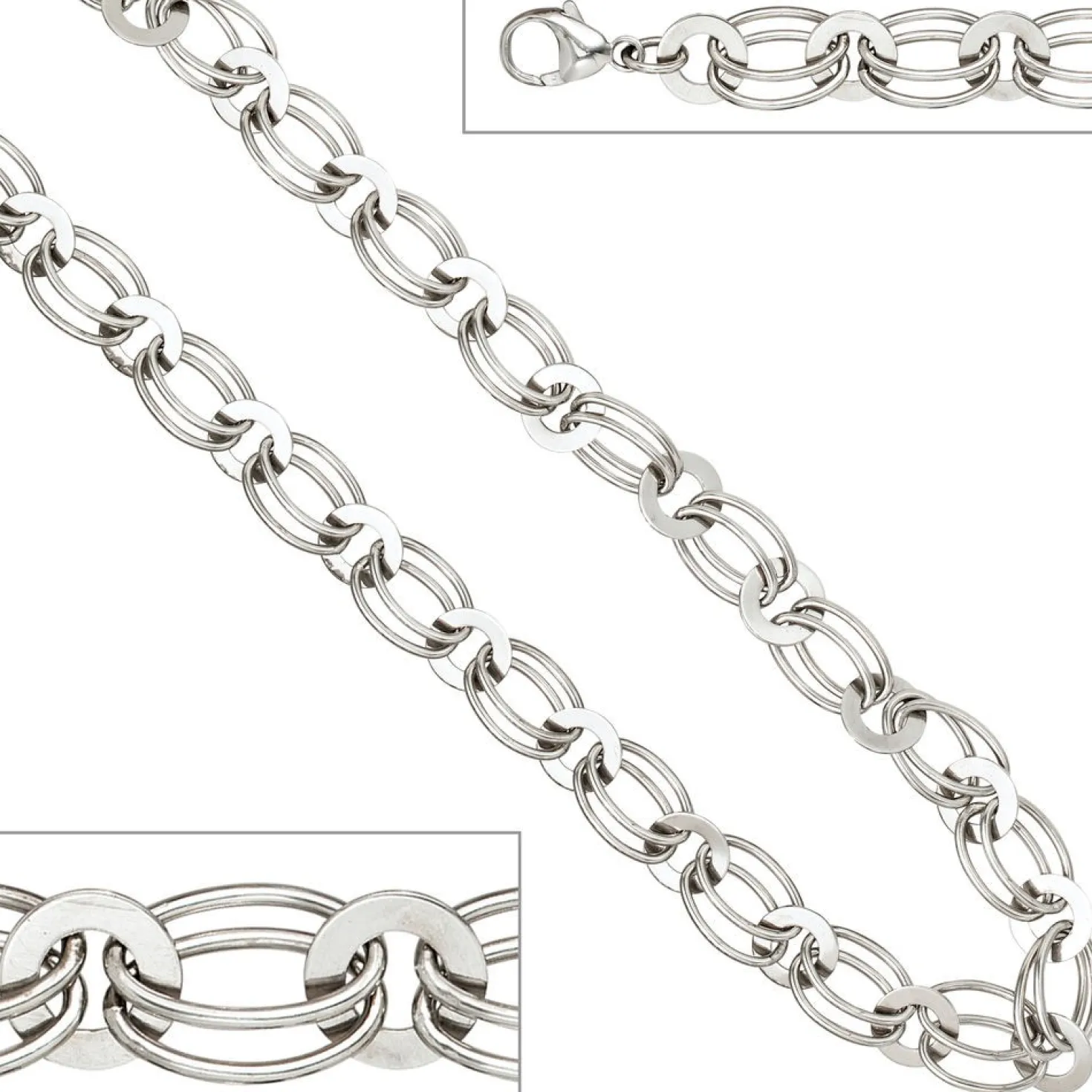 8,7mm Armband Armkette Armschmuck aus 925 Silber rhodiniert 19cm