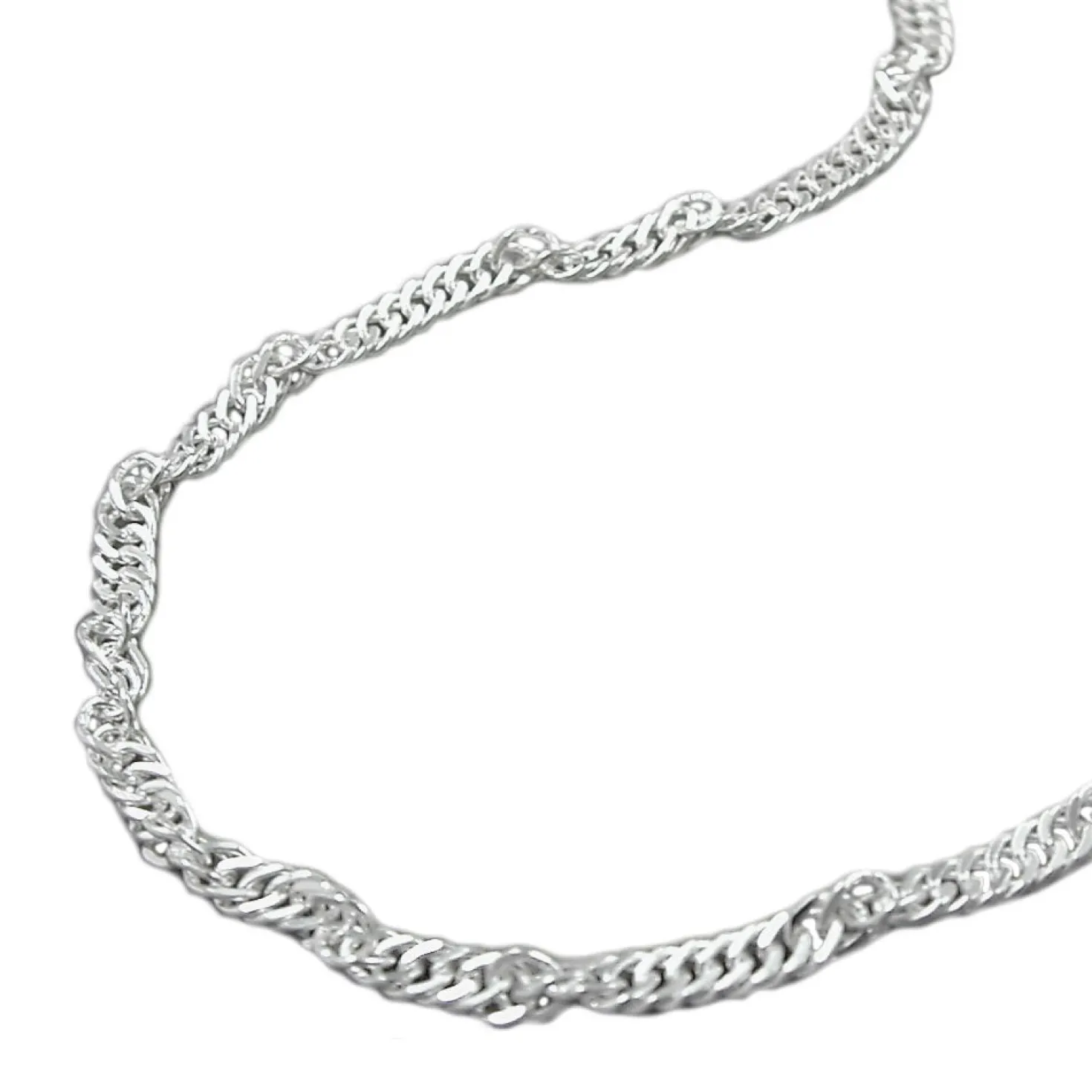 2,4mm Armband Armkette Armschmuck, Singapur, 925 Silber, Damen, 19cm