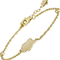 1,8mm Armband Armkette, Blume, weiße Zirkonia, 925 Silber gelbvergoldet, 18-22cm