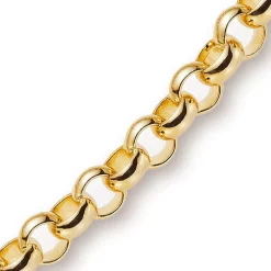 8mm Armband Armkette Erbskette aus 750 Gold Gelbgold, 21cm, Unisex