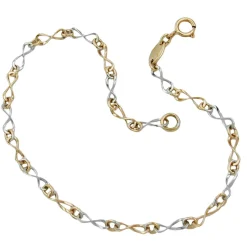 3mm Armband Armkette Fantasie Armschmuck 375 Gelbgold Weißgold 19cm Goldarmband