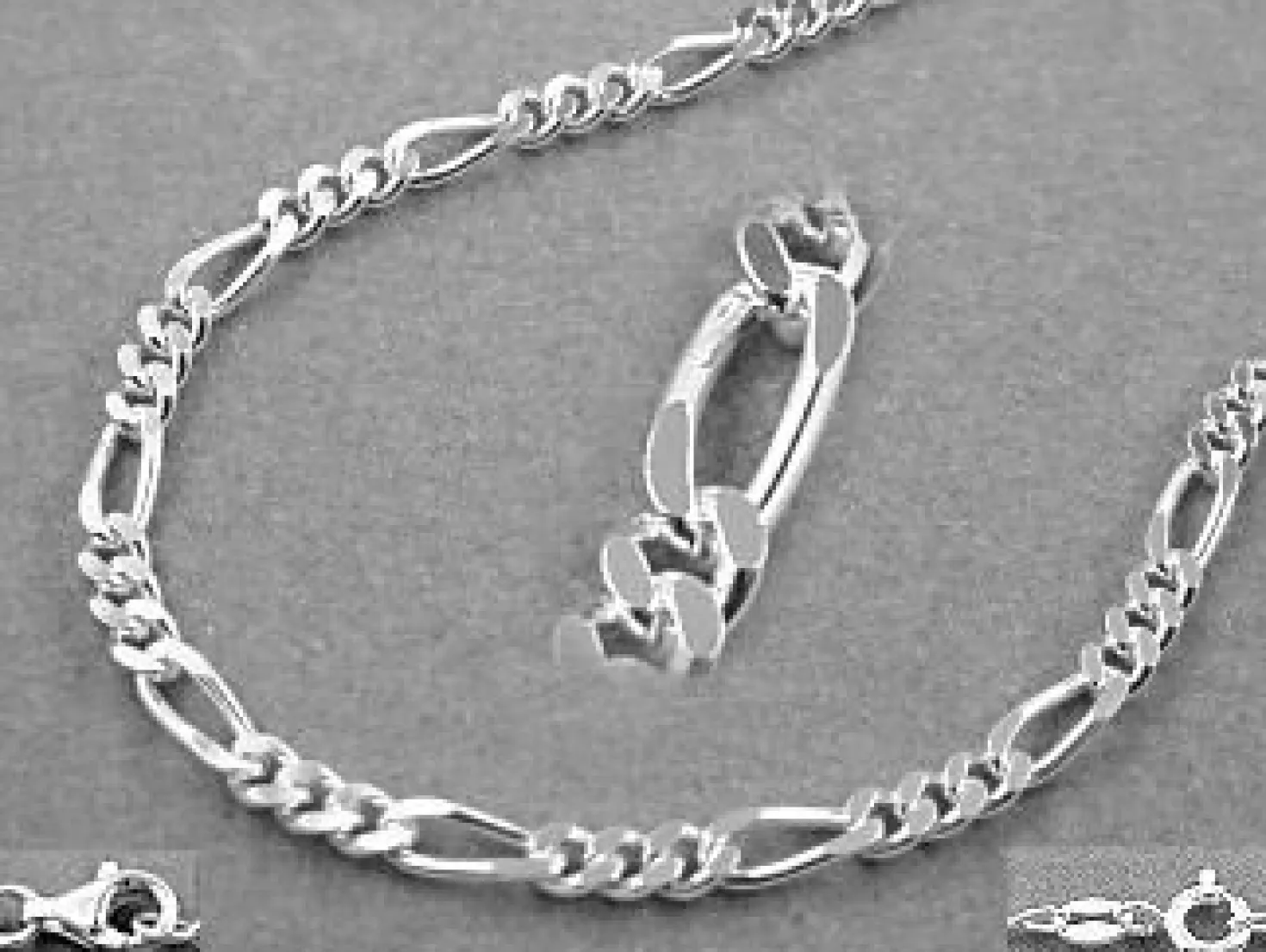 2,7mm Armband Armkette Figaro Panzer aus 925 Silber 21cm Unisex
