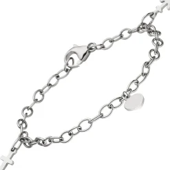 3,5mm Armband Armkette Glaube, Liebe, Hoffnung aus 925 Silber, rhodiniert, 16cm