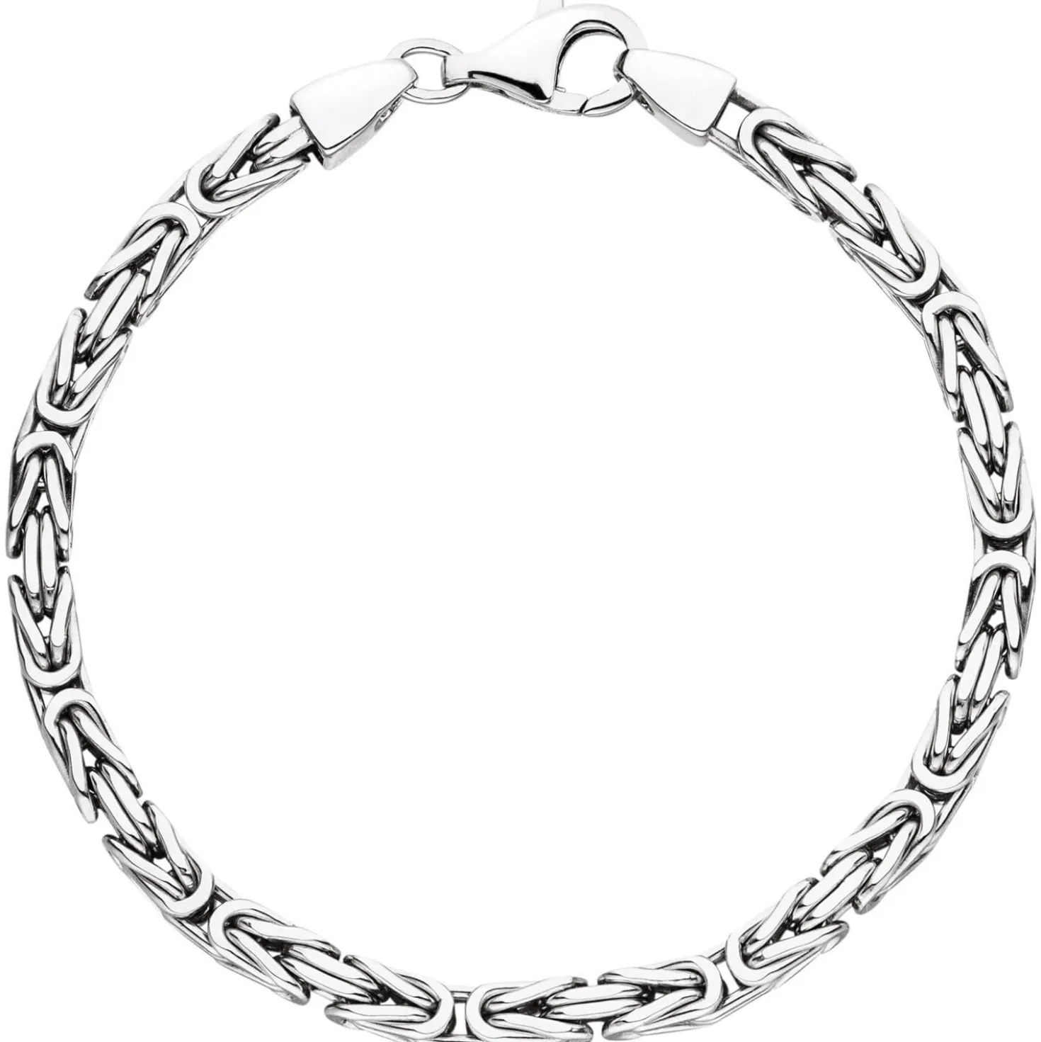 3,9mm Armband Armkette Königsarmband aus 925 Silber rhodiniert 19cm