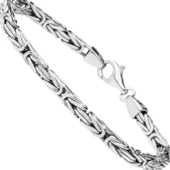 3,9mm Armband Armkette Königsarmband aus 925 Silber rhodiniert 19cm