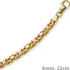 6mm Armband Armkette Königskette aus 750 Gold Gelbgold, 22cm, Herren