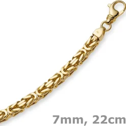 7mm Armband Armkette Königskette aus 585 Gold Gelbgold 22cm massiv