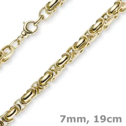 7mm Armband Armkette Königskette aus 585 Gold Gelbgold 19cm rund abgerundet