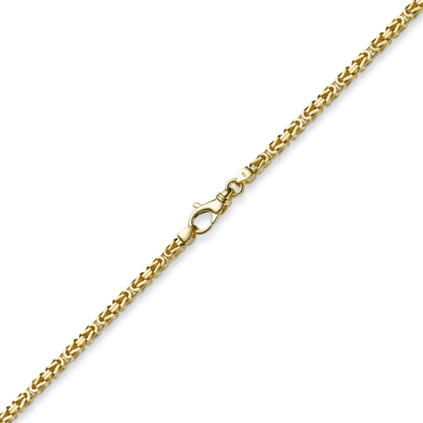 3mm Armband Armkette Königskette aus 585 Gold Gelbgold, 19cm Unisex