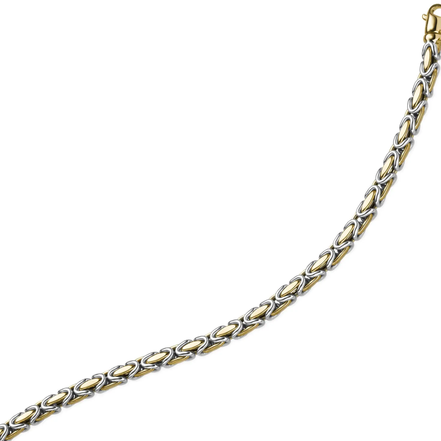 4,5mm Armband Armkette Königskette aus 585 Gold gelb/weiß bicolor 21cm Unisex
