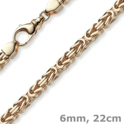 6mm Armband Armkette Königskette aus 750 Gold Rotgold massiv 22cm Herren