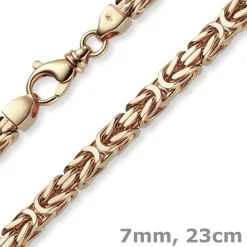 7mm Armband Armkette Königskette aus 585 Gold Rotgold massiv 23cm Herren