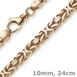10mm Armband Armkette Königskette aus 585 Gold Rotgold massiv 24cm Herren