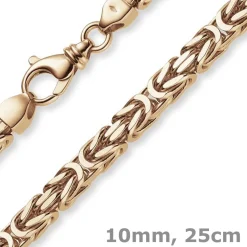 10mm Armband Armkette Königskette aus 750 Gold Rotgold massiv 25cm Herren