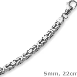 5mm Armband Armkette Königskette aus 585 Gold Weißgold, 22cm, Herren