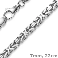 7mm Armband Armkette Königskette aus 585 Gold Weißgold 22cm Herren
