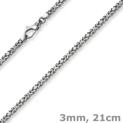 3mm Armband Armkette Königskette aus 750 Gold Weißgold massiv 21cm