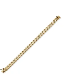 8mm Armband Armkette Panzerarmband aus 750 Gold Gelbgold massiv, 21cm