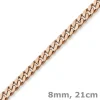 8mm Armband Armkette Panzerarmband aus 750 Gold Rotgold 21cm Herren
